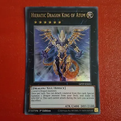 Yugioh Hieratic Dragon King Of Atum GFTP-EN051 1st Edition • £1