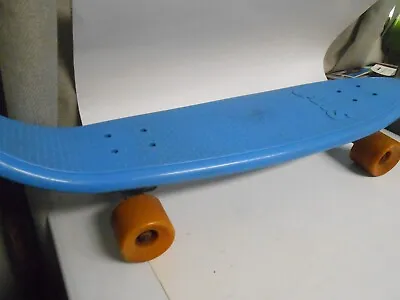 Classic 1970's Continental Skateboard Co. Jaws Blue Plastic Skateboard! • $59.95