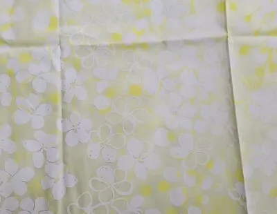 Yellow Flowers Zuzek Vintage Key West Hand Print Fabric Lilly Pulitzer 45  X 15  • $25