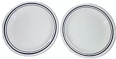 VINTAGE NEWCOR STONEWARE Satellite Black Salad Plate Set Of 2 • $18