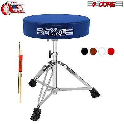 5Core Drum Throne Thick Padded Seat Drummers Stool Guitar Chair W/ Height Adjust • $32.99