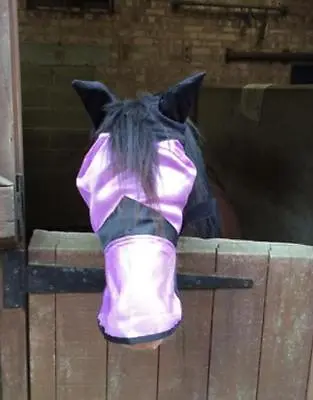  New Full Face Protection Ears Nose Horse Cob Pony Fly  Mask Net VARIOUS COLORS • £6.99