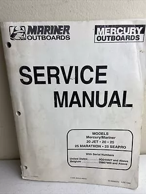 1998 Mercury Marine Mariner 90-826883R2 20 25 Hp Jet Marathon  SeaPro Manual • $19.97