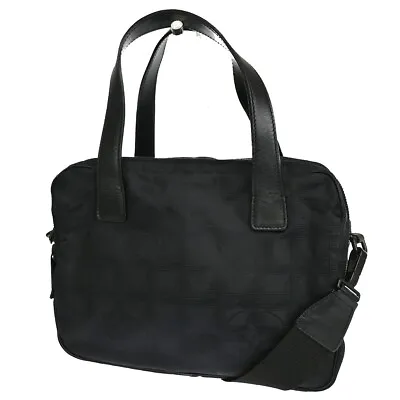 CHANEL CC New Travel Line 2Way Shoulder Hand Bag Jacquard Leather Black 33YD543 • $397.10