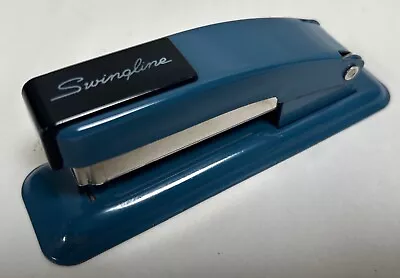 Vtg Modern Eames Era Industrial Age Swingline Blue Small Hand Held Stapler  (A7) • $9.95
