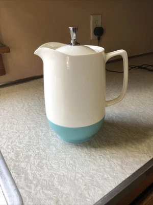 $14.99 • Buy VTG Mid Century Pitcher Vacron Vacuum Server Bopp-Decker White Teal Blue W Lid
