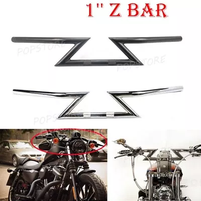 Motorcycle 7/8  & 1  Handlebars Z Bar Drag Bars For Yamaha Suzuki Honda Harley • $61.57