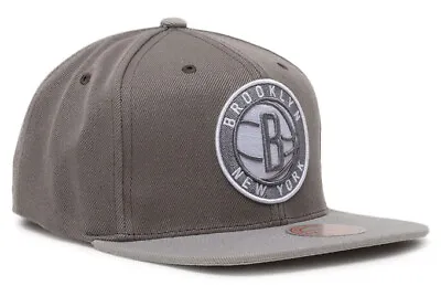 Mitchell & Ness Grey NBA Brooklyn Nets Cool Grey Hook Snapback - OSFA • $24.95