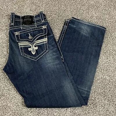 Rock Revival Men's Size 34 Jeans John Straight Button Flap Pockets • $59.99