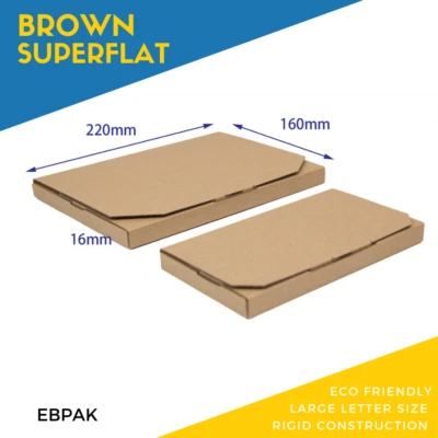 Mailing Box 220 X 160 X 16mm C5 Superflat Brown Rigid Envelope B296 • $17.50