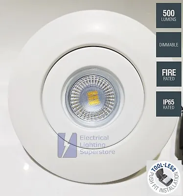 White IP65 Bathroom Shower Ceiling Converter LED Downlight Large Hole R63 R80 • £18