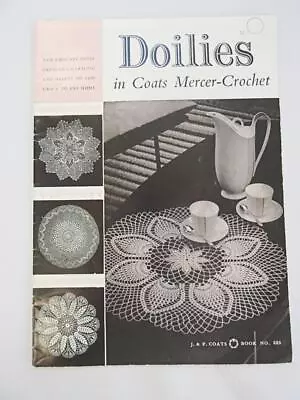 Vintage Crochet Pattern Doily Doilies Mercer Design 1950s Original Coats 50s • £10