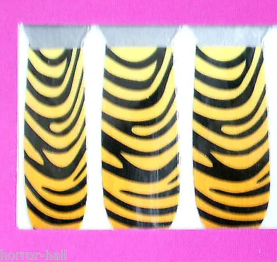 Funky Animal Print NAIL ART POLISH DECALS STICKERS Cosplay Costume-TIGER ZEBRA • $2.47