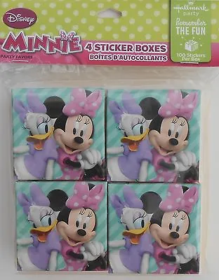 Party Favors DISNEY MINNIE MOUSE 100 Piece Sticker Boxes Birthday Loot Bag 4 Pk • $3.45