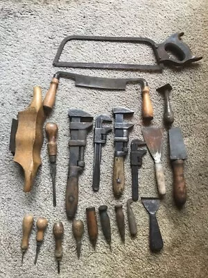 Lot Vintage  Carpenter Woodworking Tools And Wrenches • $70