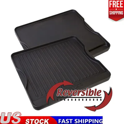 Reversible Cast Iron Griddle Pan And Flat Stove Top Fry Grill Cook Top CGG16B • $34.07