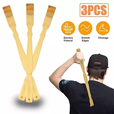 3 PCS Natural Bamboo Back Scratcher Long Reach Pick Itch Relief Tool New • $6.99