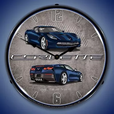 C7 Corvette LED Lighted Clock - Night Race Blue • $282.54