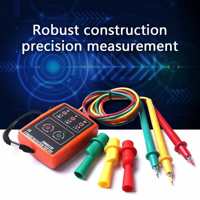 US 3 Phase Sequence Rotation Tester Indicator Detector Meter LED Buzzer Tool Kit • $21.84