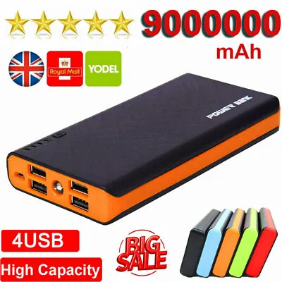 £15.59 • Buy 9000000mAh Power Bank Fast Charger Battery Pack Portable 4 USB For Mobile Phone