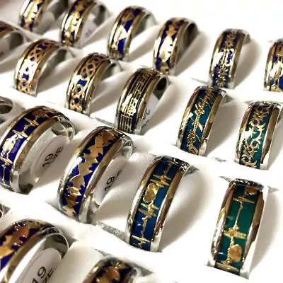 35 Mix Mood Color Change Stainless Steel Rings Band Wholesale Men Women Jewelry • $43.69