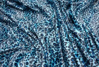 Baby Blue Cheetah Leopard Velboa Upholstery Fabric Per Yard 60” Wide • $16.99