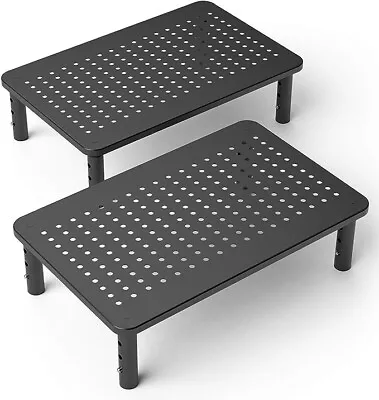 2-Pack Premium Laptop PC Monitor Stand With Sturdy Stable Black Metal • $23.65