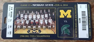 2015 - 2016 Michigan Wolverines Vs Michigan State Basketball Plastic Ticket Stub • $11.99