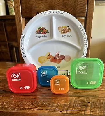 Diet Divided Melamine Plate +4pc Weight Loss Portion Control Measure Containers • $14.50