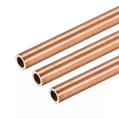 Copper Round Tube 6mm OD 1mm Wall Thickness 300mm Long Pipe Tubing 3 Pcs • $16.99