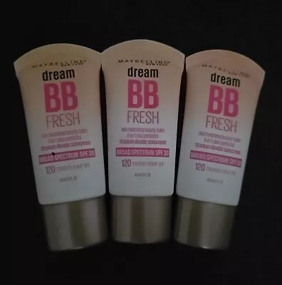 3 Maybelline Dream Fresh BB Cream 8-in-1 Skin Perfector Medium Tint 120 (WX4) • $29