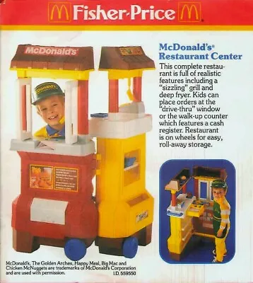 Fisher Price 1989 McDonald's Drive-Thru Playset REPLACEMENT PIECE Top Menu Board • $28