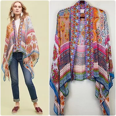 Anthropologie Vismaya Floral Multicolor Kimono Cardigan O/S • $50