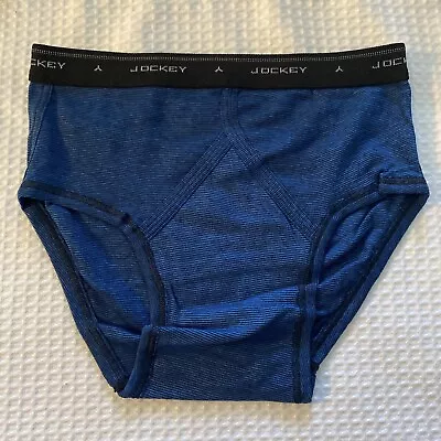 Vintage Jockey Classic Lo Rise Brief Size 34 Striped Blue Made In Costa Rica • $16.99