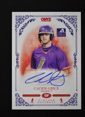$14.99 • Buy 2022 Onyx Vintage Baseball Base Auto Blue Ink #VA-CG Caden Grice - Prospect