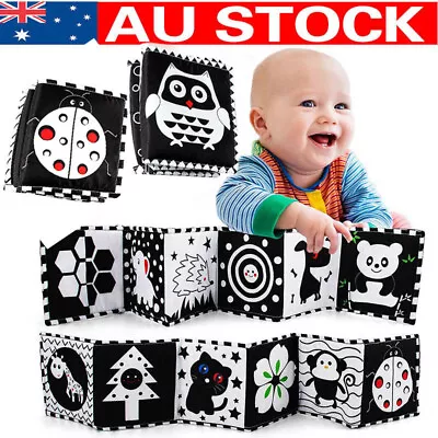 Early Education Sensory Soft Book Black And White High Contrast Baby Toys Gifts • $16.99