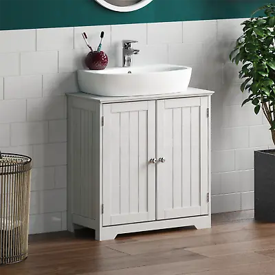 Priano Bathroom Sink Cabinet Under Basin Unit Cupboard Storage Furniture White • £39.99