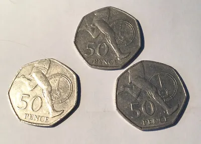 RARE (3) Coins Roger Bannister 50p Coin 4 Four Minute Mile Stopwatch 2004 • £25