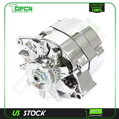$75.95 • Buy New Alternator For 110Amp Chrome Street Rod Gm High Output 1 Wire 21-7127-Se105C