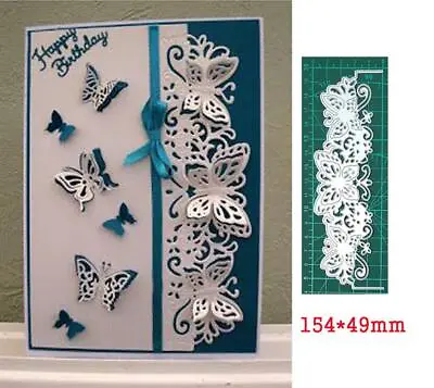 Metal Cutting Dies Lace Butterfly Border Craft Scrapbook Card Template Stencil • £3.72