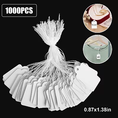 1000x White Sale Price Garment Tags Hang String Cloth Labels For Boutique Retail • $15.98