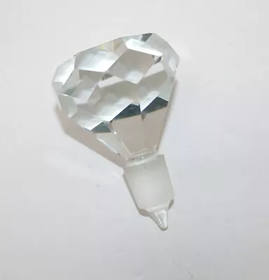 Vintage Faceted Clear Glass Lead Crystal Decanter Bottle Stopper Collectible 4” • $17.50