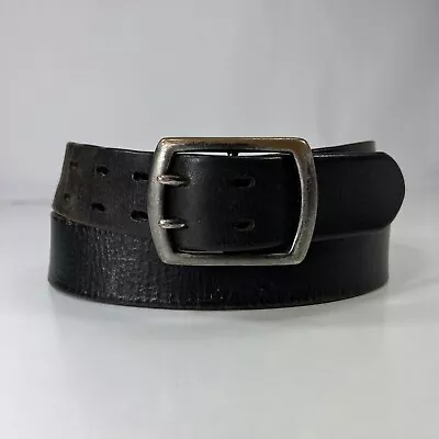 Old Navy Two Prong Wide Black Leather Work Belt - Men's Size 38 • $15.20