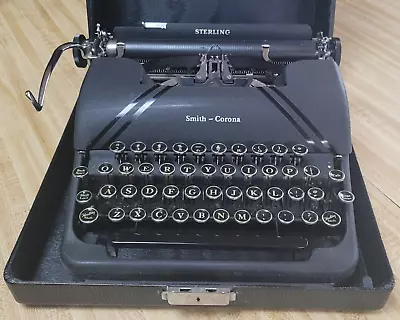 Vintage Smith Corona Sterling Portable Typewriter W/ Case Very Well Cared For! • $135