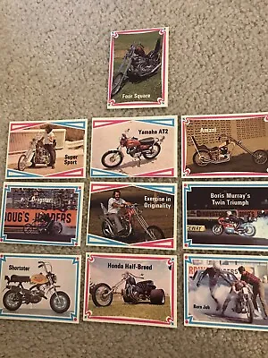 Vintage 1970's Lot  10 Hot Bike Street Chopper  Cards VERY CLEAN HIGH GRADE • $17