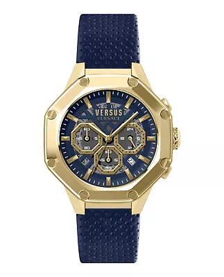 Versus Versace Mens Palestro Gold 45mm Strap Fashion Watch • $130