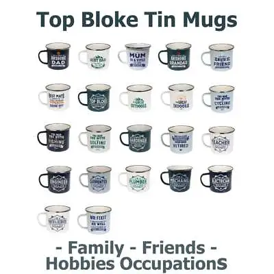 History & Heraldry Top Bloke Tin Mugs Family Friends Hobbies Occupations • £3.99