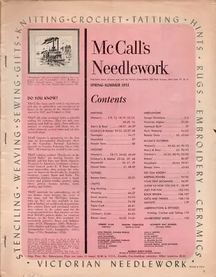 McCALL'S NEEDLEWORK - Spring-Summer 1953 • $1