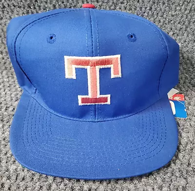 Vintage Texas Rangers Twins Enterprise MLB Snapback Adjustable Hat Blue Red Logo • $49.97