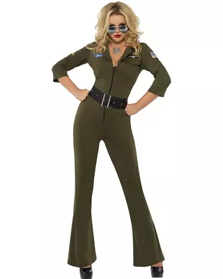 Top Gun Aviator Jumpsuit Womens Costume • $61.99